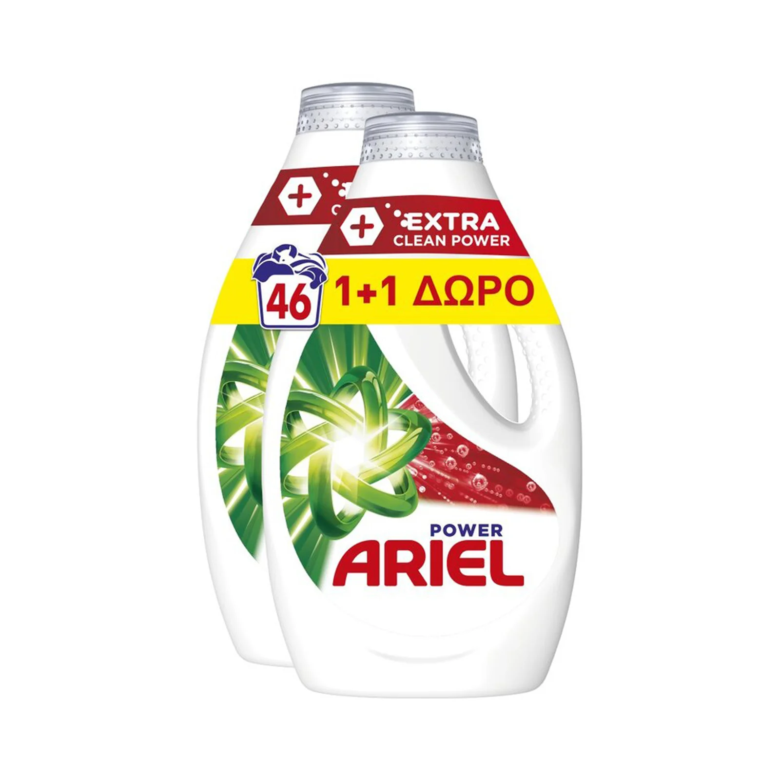ARIEL Υγρό Πλυντηρίου Ρούχων Extra Clean Power 23 Μεζούρες 1+1 Δώρο