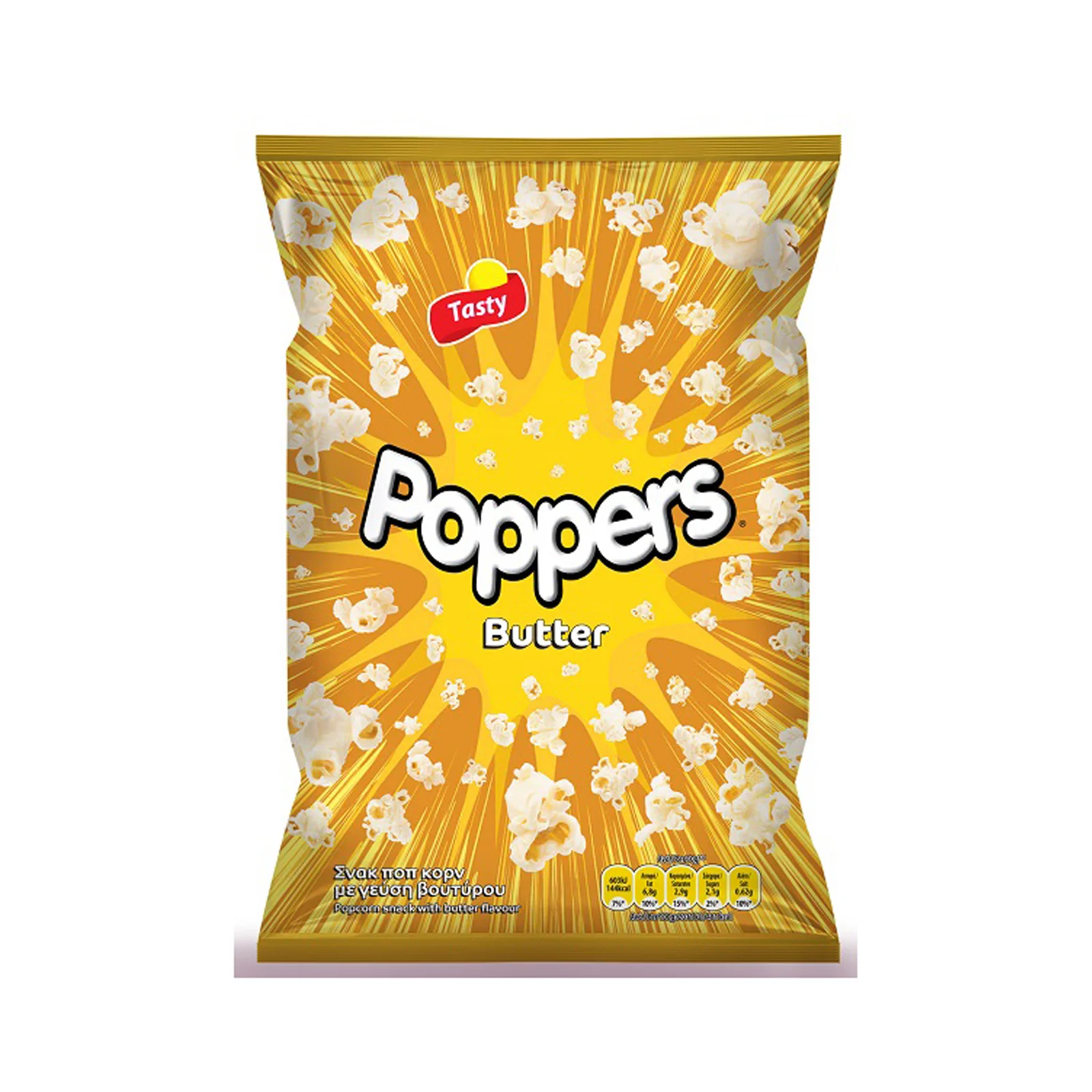 TASTY Ποπ Κορν Σνακς Βούτυρο Poppers 86gr