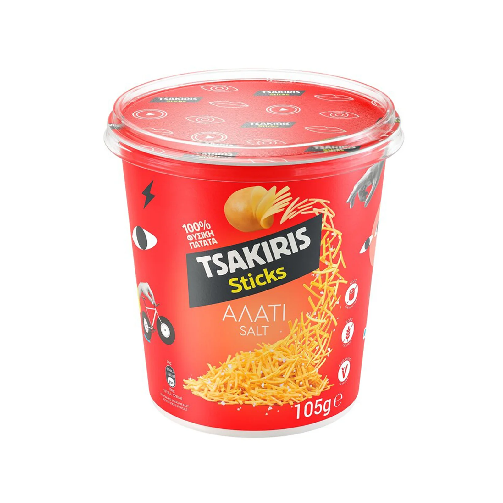 TSAKIRIS Sticks Cup Αλάτι 105g