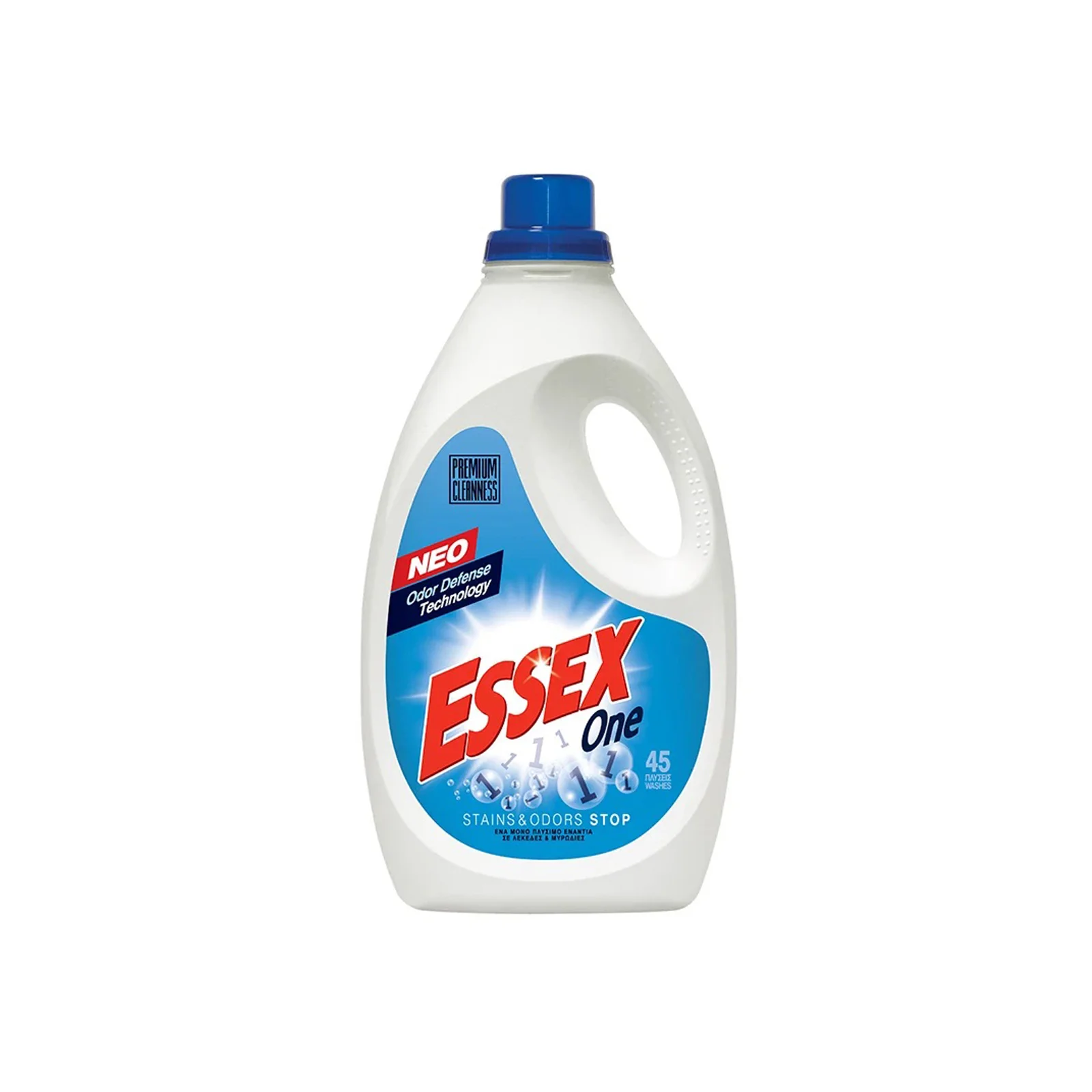 ESSEX One Stains & Odor Stop, Υγρό Απορρυπαντικό Ρούχων 45μεζ 2.25lt