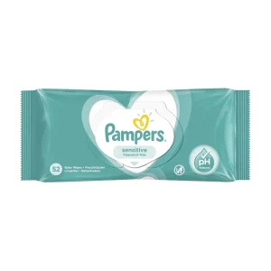 PAMPERS Sensitive Μωρομάντηλα χωρίς Άρωμα, Οινόπνευμα & Parabens 52τμχ