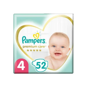 PAMPERS Πάνες με Αυτοκόλλητο Premium Care No. 4 για 9-14kg 52τμχ