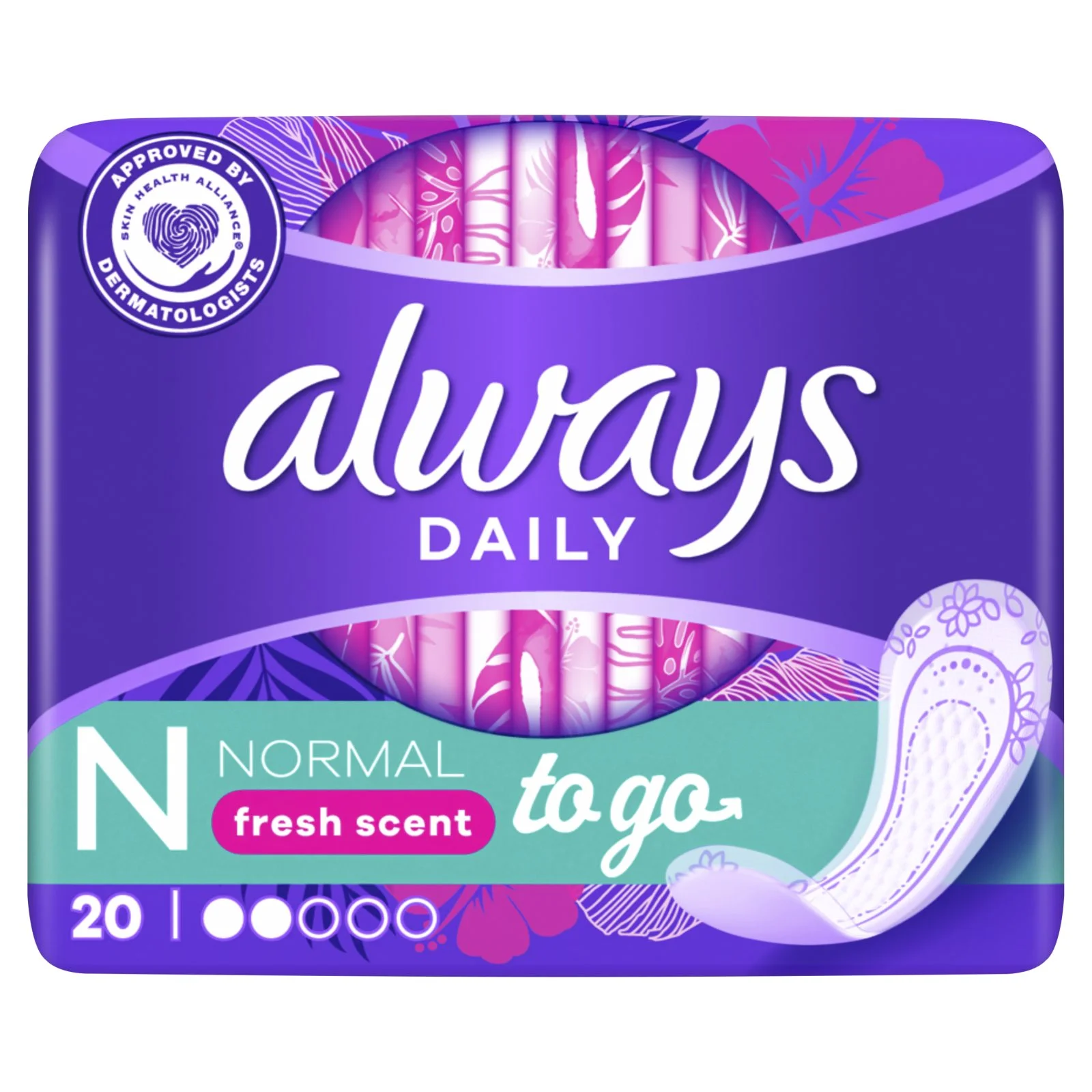 ALWAYS Σερβιετάκια Normal To Go Fresh 20 Τεμάχια