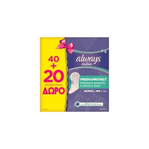 ALWAYS ΣΕΡΒΙΕΤΑΚΙΑ DAILIES NORMAL 40τεμ.+20τεμ. ΔΩΡΟ FRESH & PROTECT