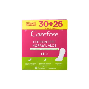 CAREFREE Σερβιετάκια Cotton Feel Aloe Vera 30+26 Τεμάχια Δώρο