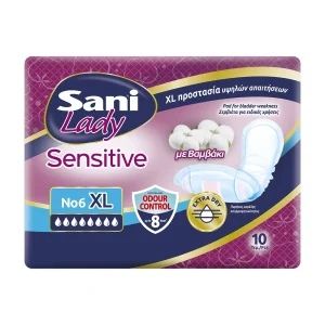 SANI Sensitive Lady Discreet Σερβιέτες Ακράτειας με Βαμβάκι Νο6 Extra Large 10τεμ