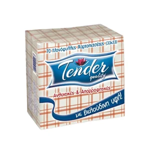 TENDER Quality Χαρτοπετσέτες Καρό 33x33cm, 70τμχ