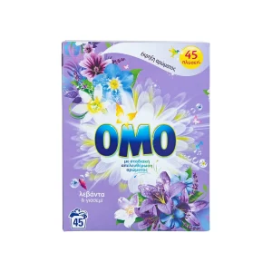 OMO Απορρυπαντικό Ρούχων σε Σκόνη με Άρωμα Λεβάντα & Γιασεμί 2.52kg (45 Μεζούρες)