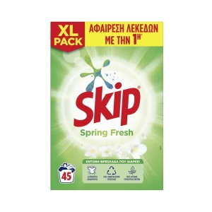 SKIP Spring Fresh, Σκόνη Πλυντηρίου Ρούχων, 2.925kg, 45 μεζούρες