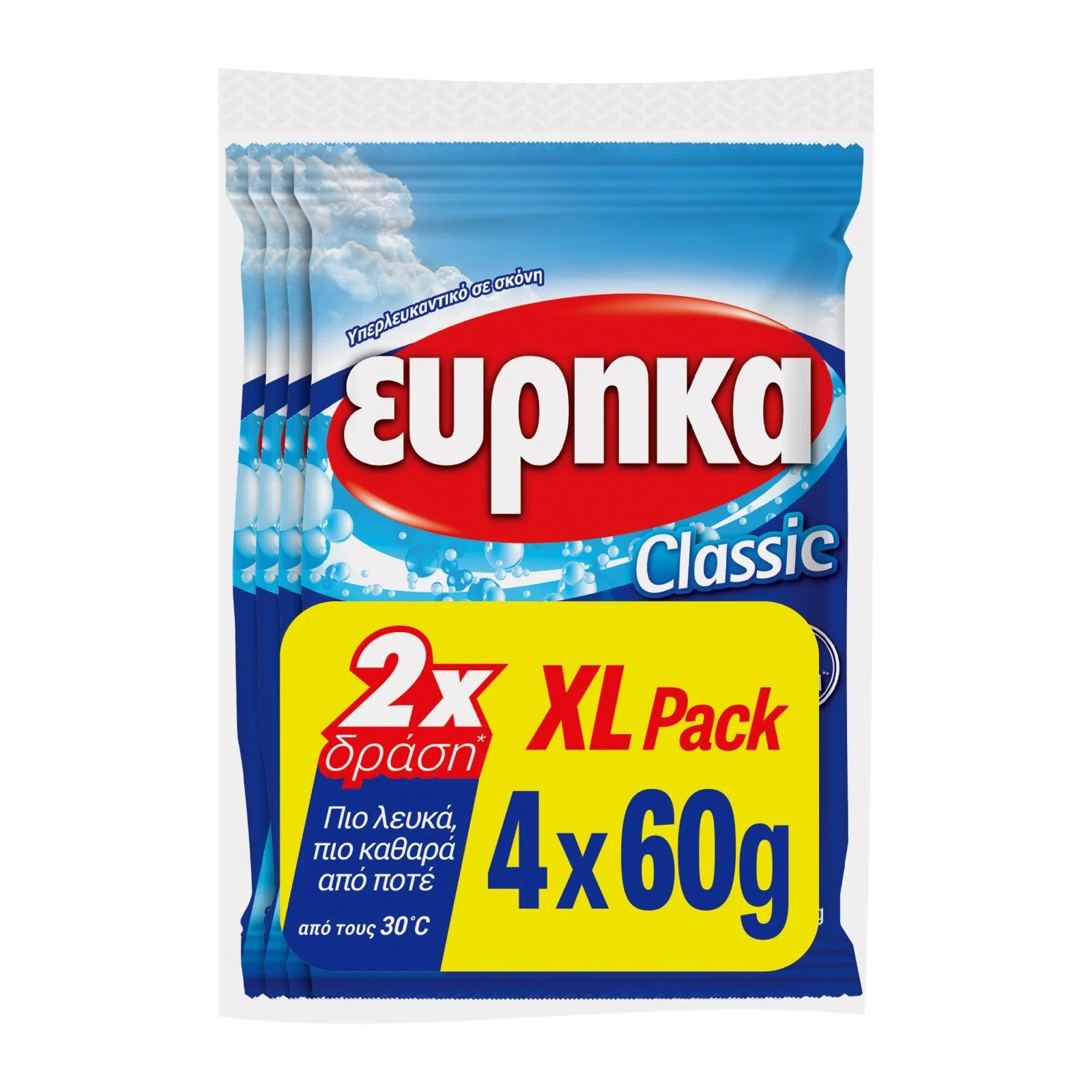 ΕΥΡΗΚΑ Υπερλευκαντικό Ρούχων Classic 4x60g