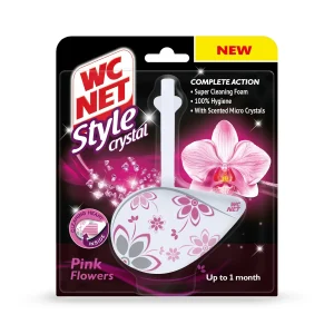 WC NET STYLE CRYSTAL RIM BLOCK PINK FLOWERS