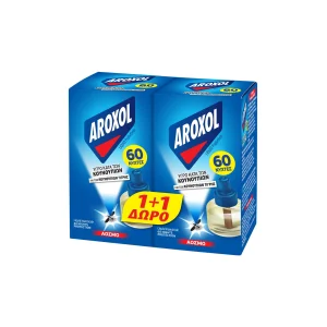 AROXOL Εντομοαπωθητικό Υγρό 60 Νύχτες Ανταλλακτικό 2 Τεμάχια 1+1 Δώρο