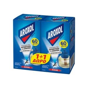 AROXOL Υγρό ανταλλακτικό 60 νύχτες 2x45ml (1+1 δώρο)