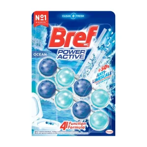 BREF WC Power Active Στερεό Μπλοκ Tουαλέτας Ocean 2x50g