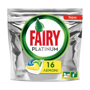 FAIRY Platinum Απορρυπαντικό Πλυντηρίου Πιάτων Ταμπλέτες Λεμόνι 16τεμ
