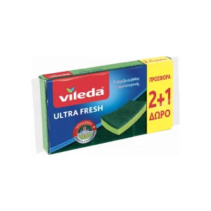 VILEDA Ultra Fresh Σφουγγαράκι Κουζίνας 2+1 Δώρο