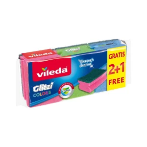 VILEDA Σφουγγαράκι Κουζίνας Glitzi Colors 2+1τμχ