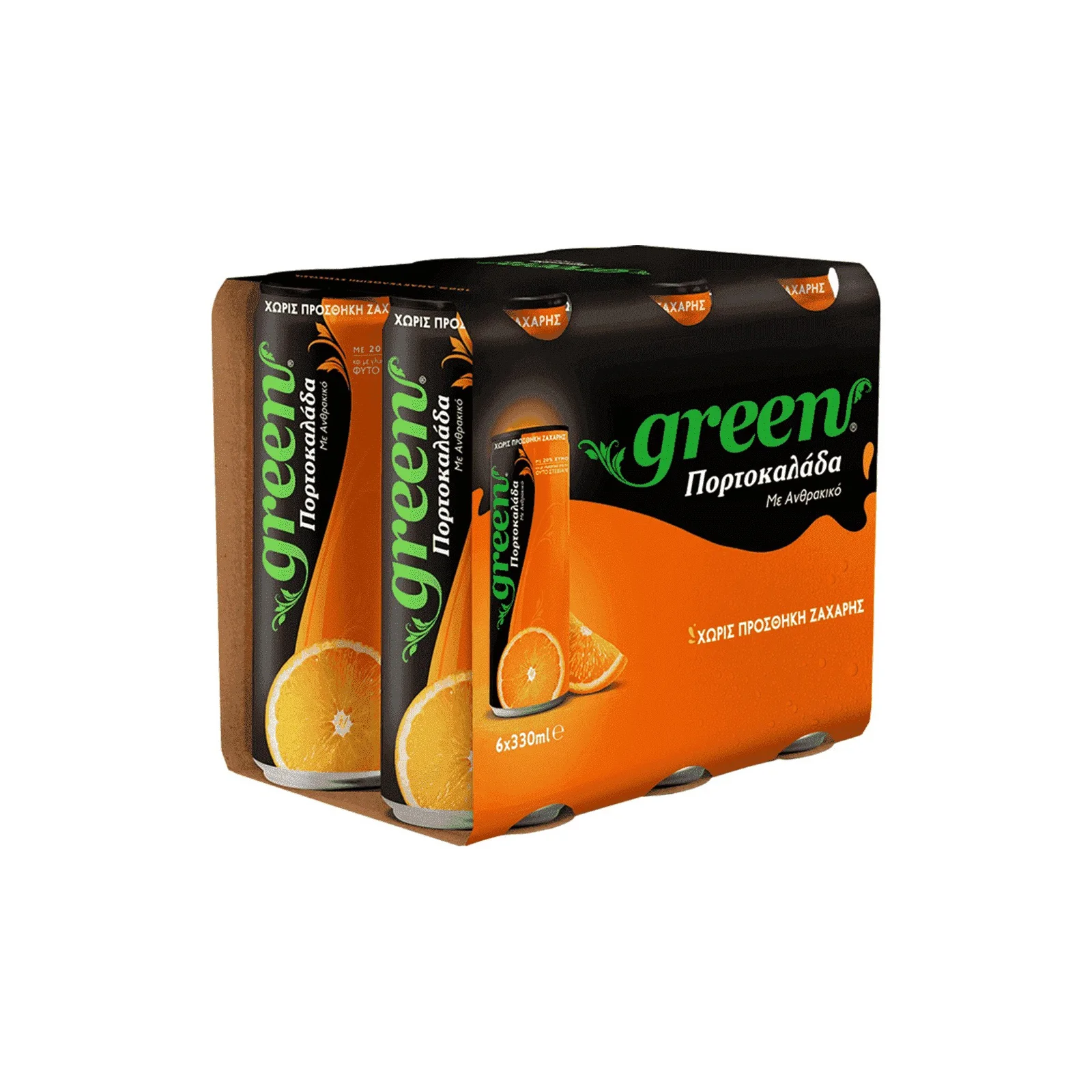 GREEN Πορτοκαλάδα Με Ανθρακικό 6x330ml