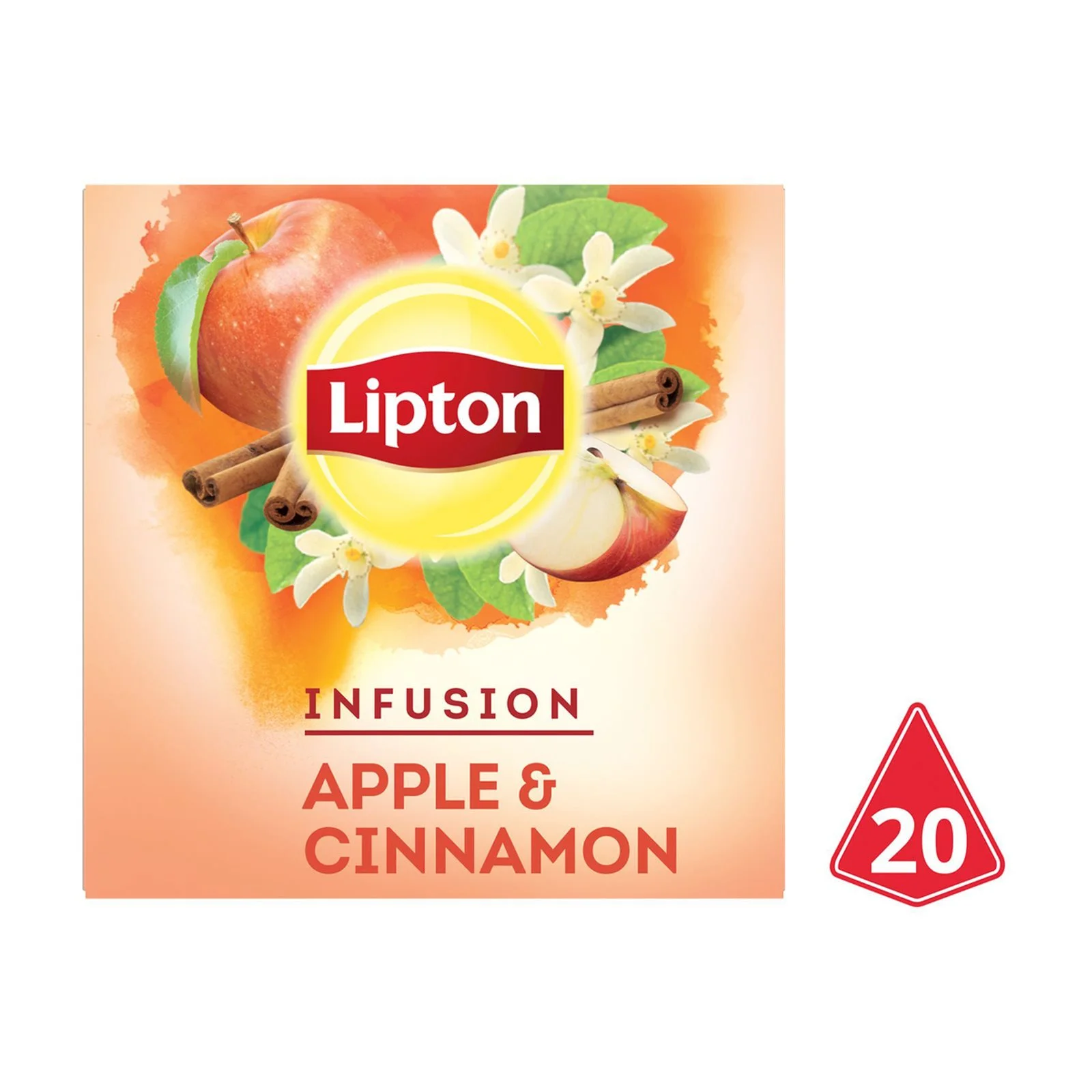LIPTON Αφέψημα Φρούτων Μήλο & Κανέλα 20 φακελάκια πυραμίδα x2,2g