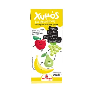 MR.GRAND Χυμός Μήλο Αχλάδι Σταφύλι Μπανάνα 250ml
