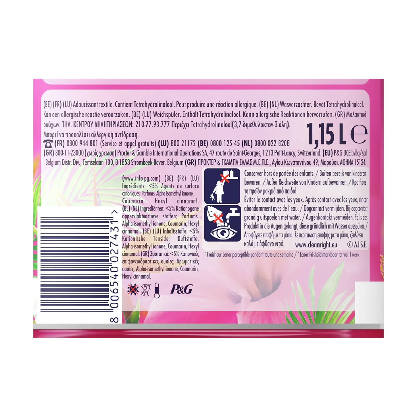 LENOR Συμπυκνωμένο Μαλακτικό Ρούχων Wild Flower Fun 50 πλύσεις 1,15lt - Image 2