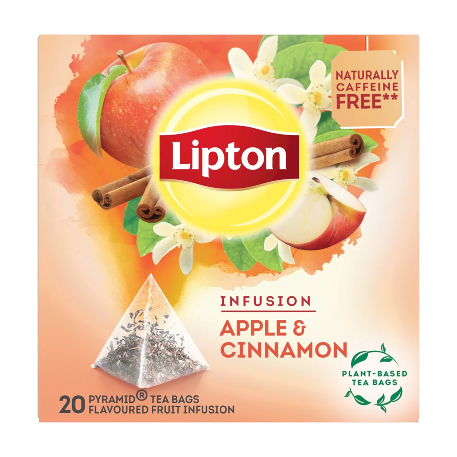 LIPTON Αφέψημα Φρούτων Μήλο & Κανέλα 20 φακελάκια πυραμίδα x2,2g - Image 2