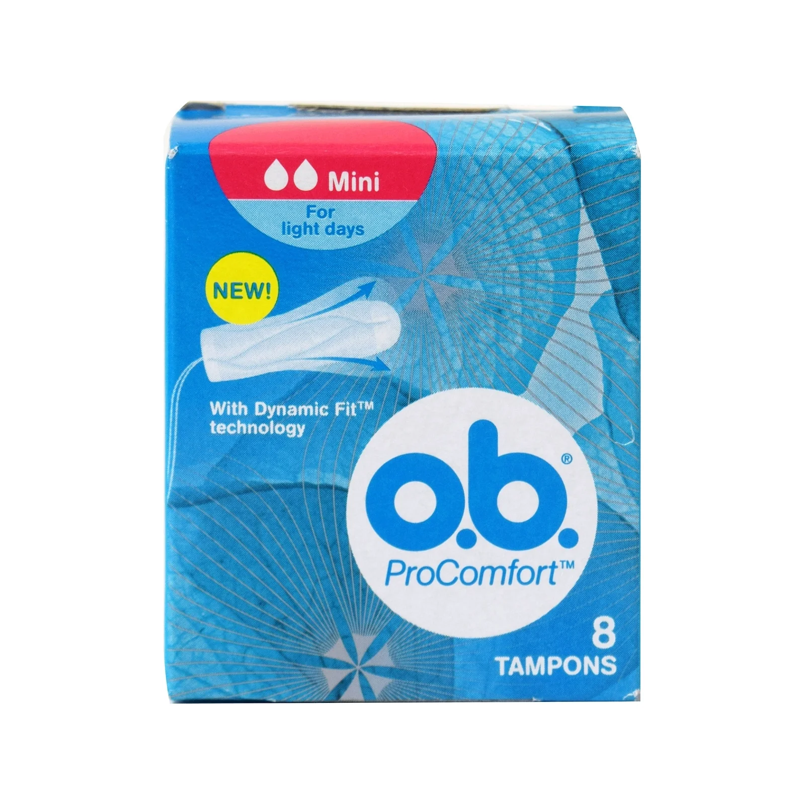 O.B. Ταμπόν ProComfort Dynamic Fit Mini για Ελαφριά Ροή 8τμχ - Image 2