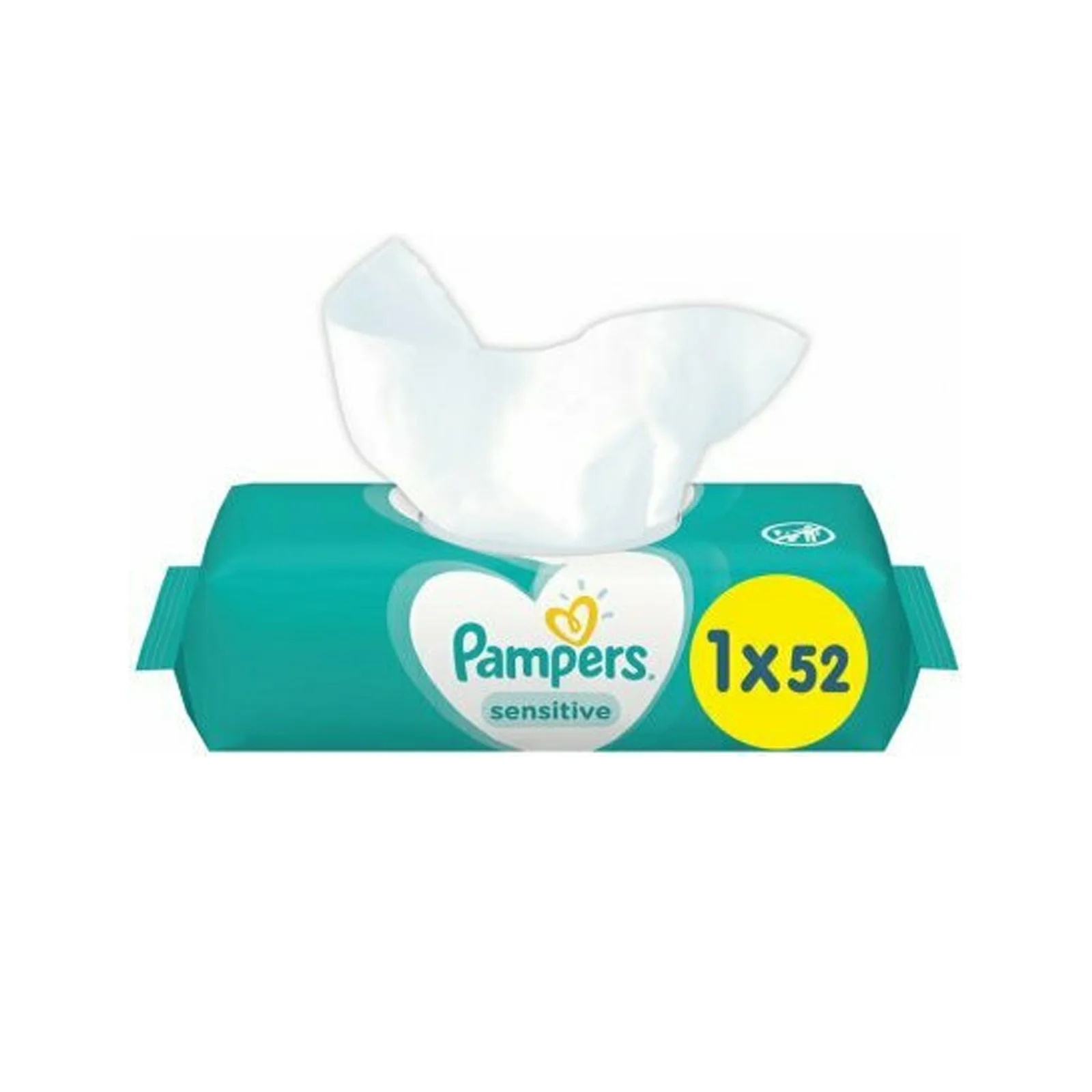 PAMPERS Sensitive Μωρομάντηλα χωρίς Άρωμα, Οινόπνευμα & Parabens 52τμχ - Image 3