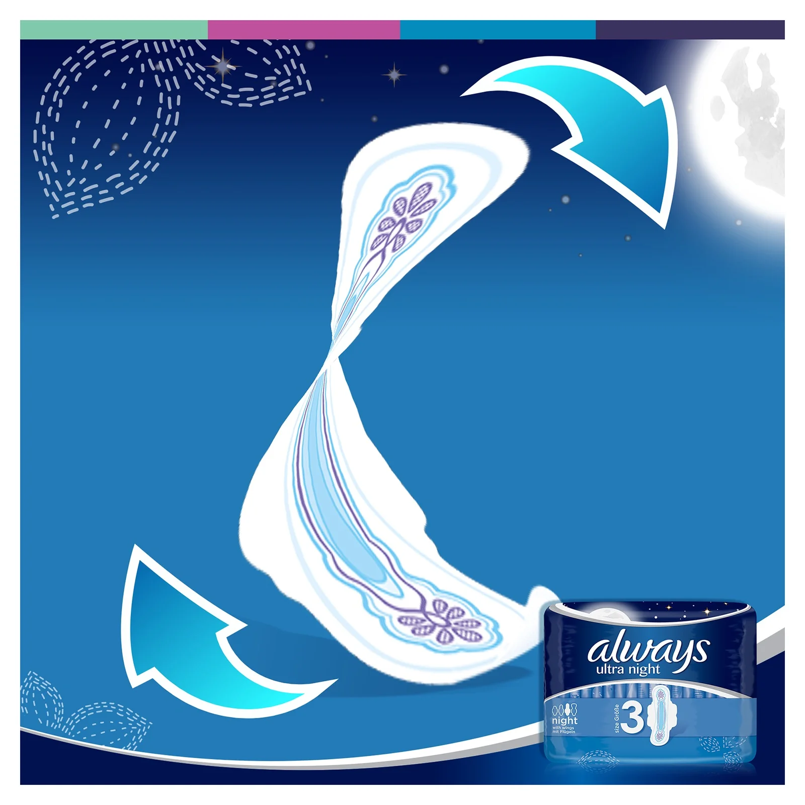 ALWAYS Σερβιέτες ONM Ultra Night 100_ protection (7 τεμ) Κ.Ε - Image 3