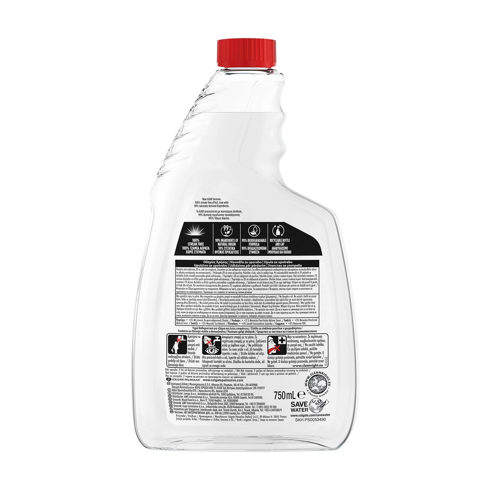 AJAX Καθαριστικό Τζαμιών Crystal Clean Ανταλλακτικό 750ml - Image 3