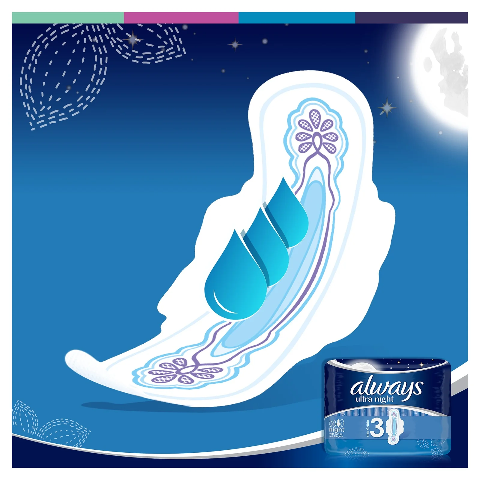 ALWAYS Σερβιέτες ONM Ultra Night 100_ protection (7 τεμ) Κ.Ε - Image 4