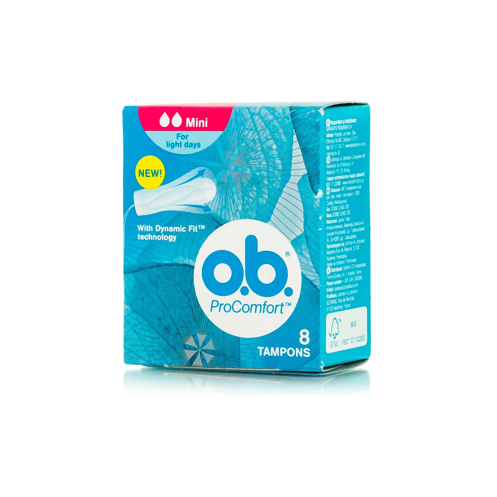 O.B. Ταμπόν ProComfort Dynamic Fit Mini για Ελαφριά Ροή 8τμχ - Image 4