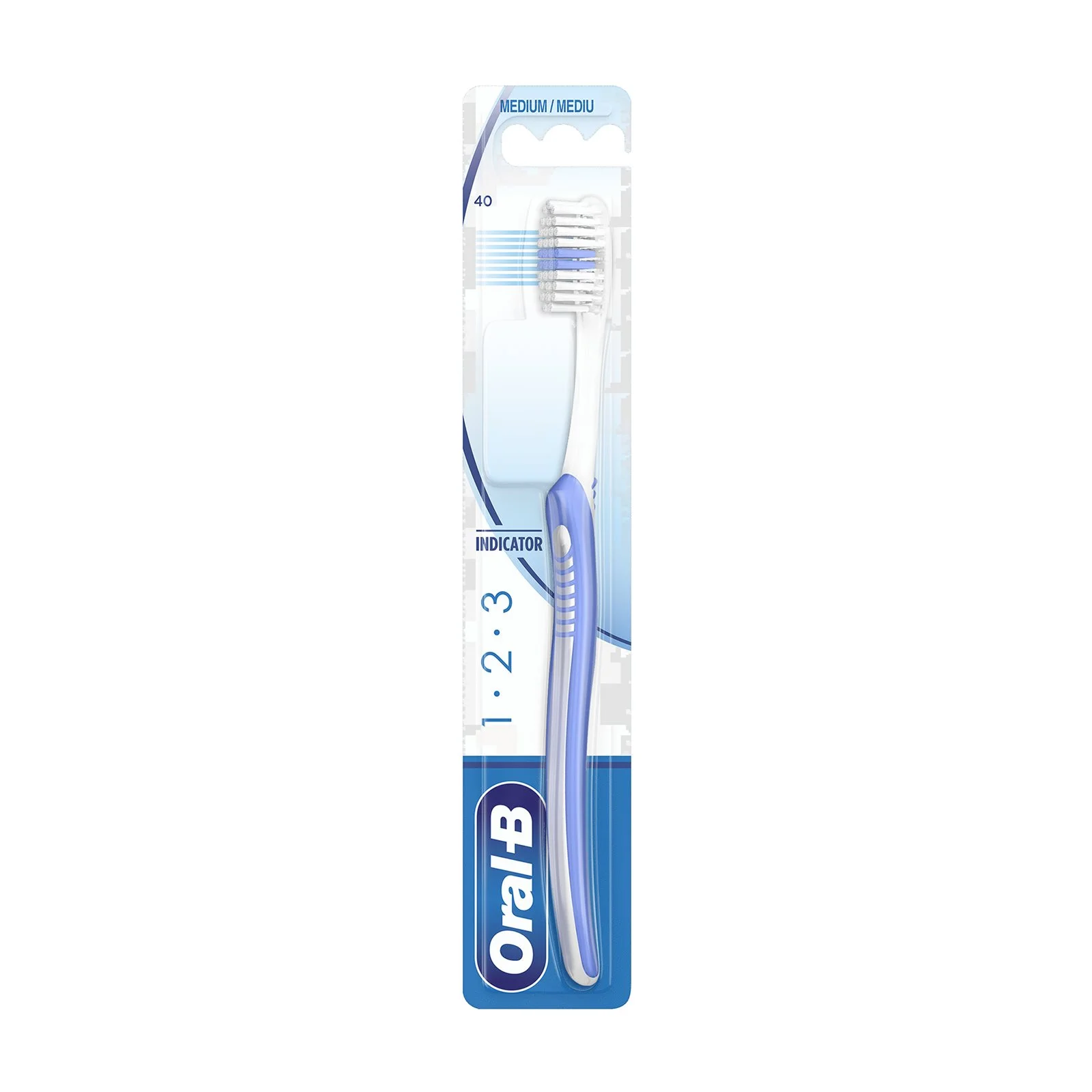 ORAL-B Οδοντόβουρτσα 1-2-3 Indicator 40 μέτρια