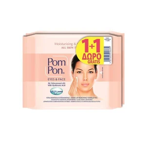POM-PON Υγρά Μαντηλάκια Ντεμακιγιάζ Eyes & Face 20τεμ. 1+1 ΔΩΡΟ