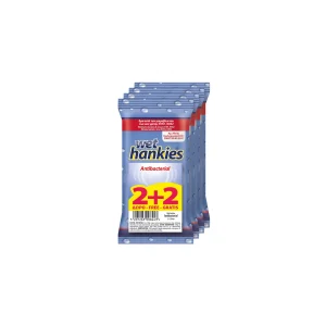 WET HANKIES Υγρά Μαντηλάκια Αντιβακτηριδιακά 15 Tεμάχια 2+2 Δώρο