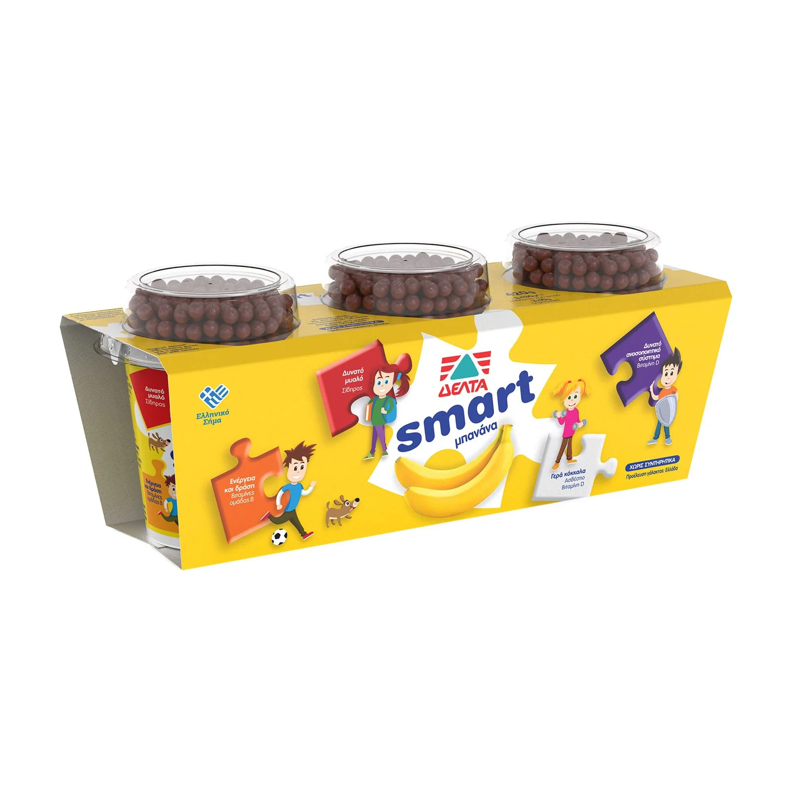 ΔΕΛΤΑ Smart Επιδόρπιο Γιαουρτιού Μπανάνα 3x140g