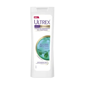 ULTREX Σαμπουάν Αντιπιτυριδικό Ice Cool Menthol για Κανονικά Μαλλιά 360ml