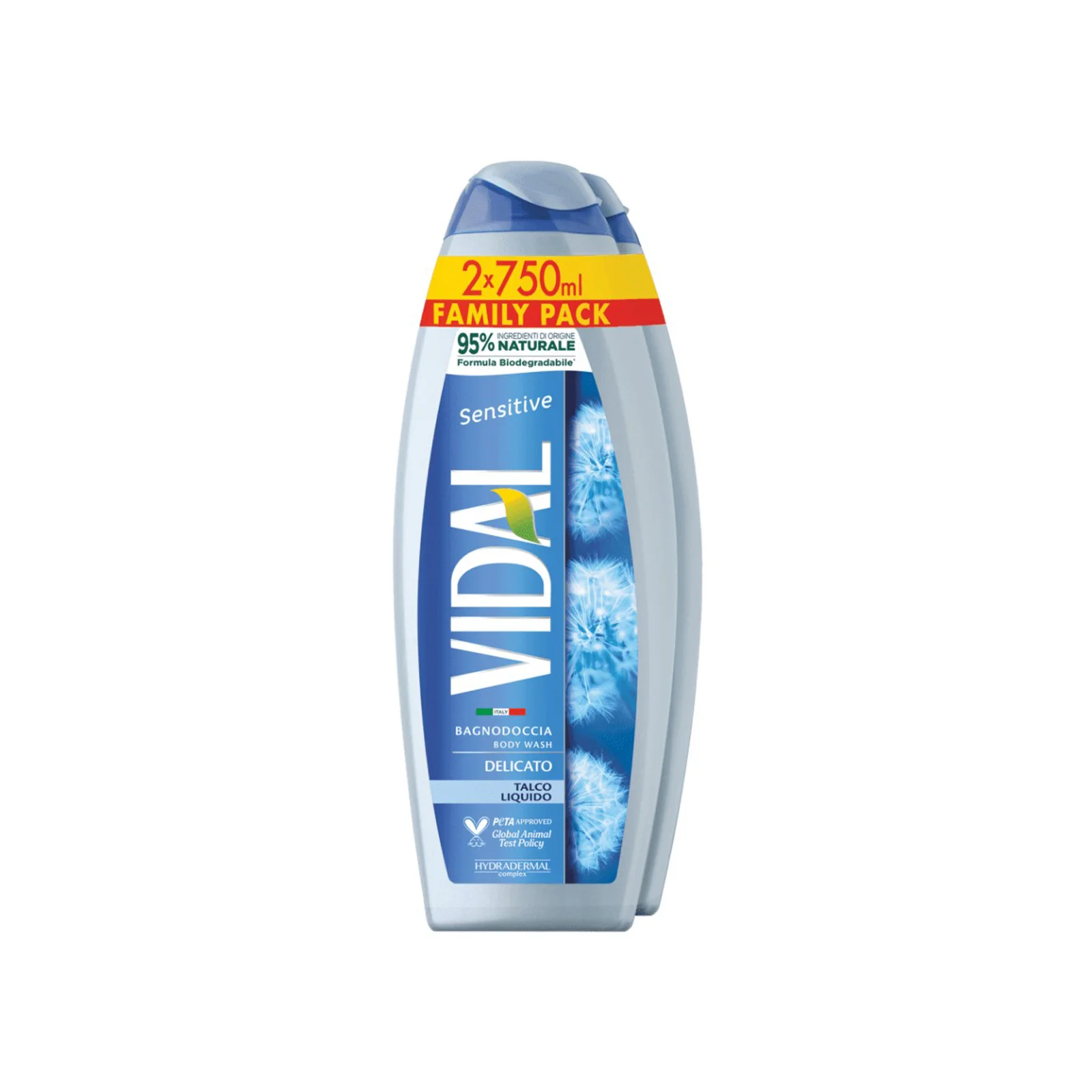 VIDAL Αφρόλουτρο Sensitive Talc Vegan 2 x 750 ml