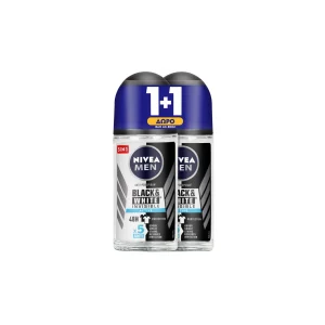 NIVEA Αποσμητικό Roll On Black & White Active 50ml 1+1 Δώρο
