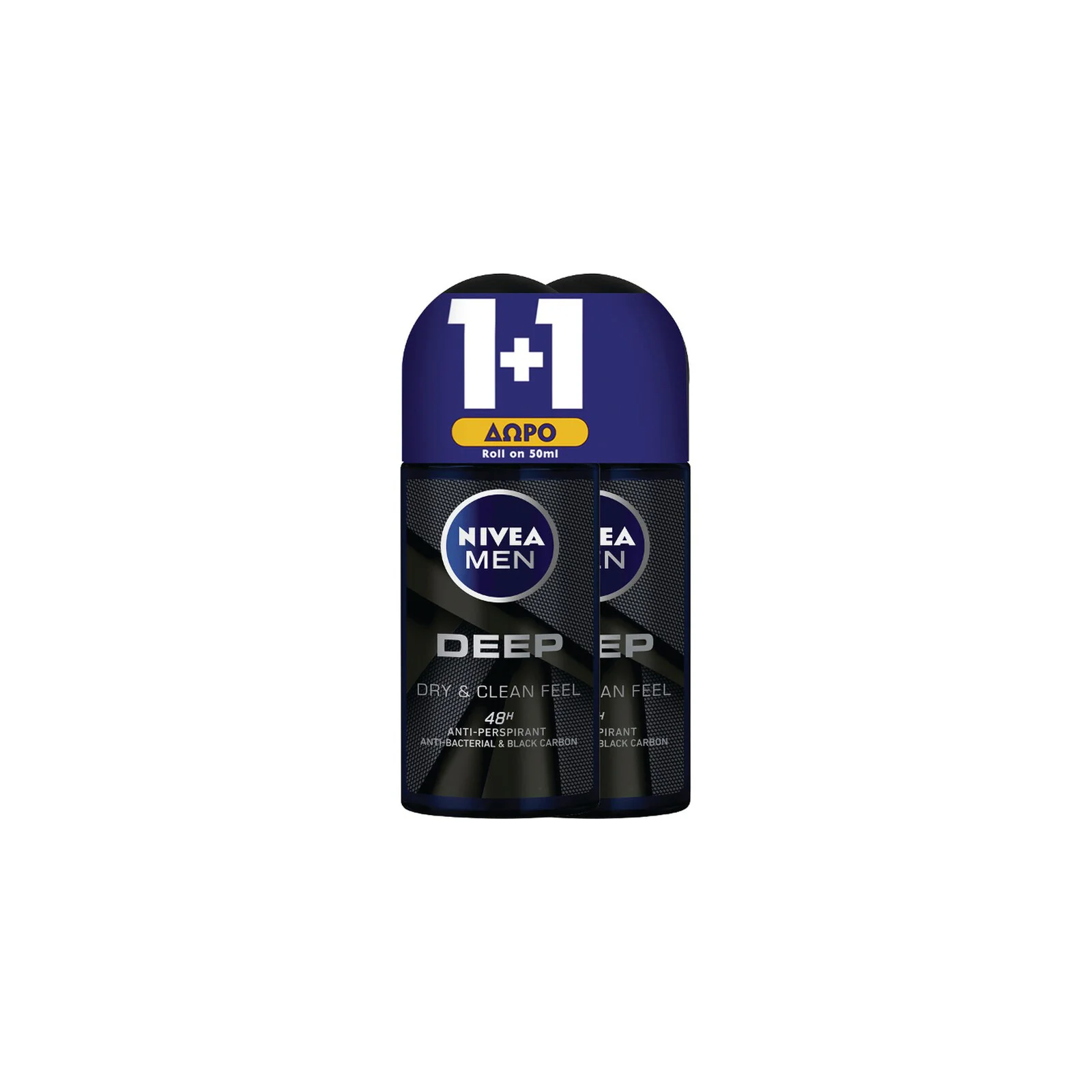 NIVEA Αποσμητικό Roll On Men Deep 50ml 1+1 Δώρο