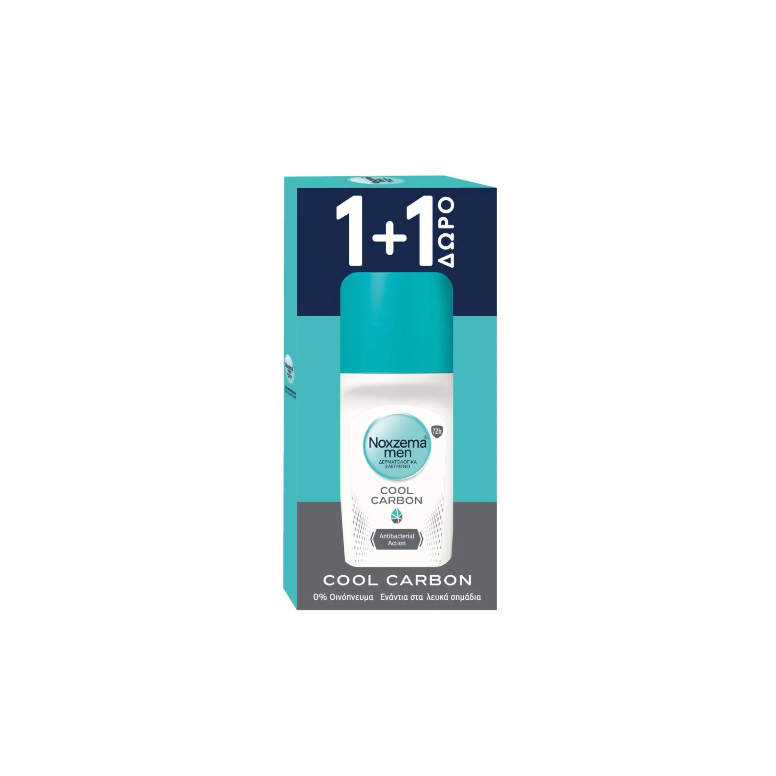 NOXZEMA Αποσμητικό Roll On Men Cool Carbon 50ml 1+1 Δώρο