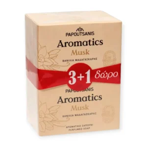 PAPOUTSANIS AROMATICS ΣΑΠΟΥΝΙ MUSK 100gr (3 1ΔΩΡΟ)