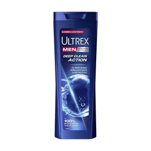 ULTREX Men Σαμπουάν Αντιπιτυριδικό Deep Clean Action για Όλους τους Τύπους Μαλλιών 360ml