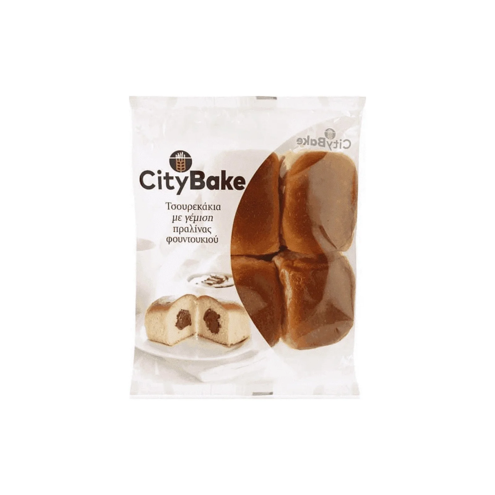 CITY BAKE Τσουρεκάκια με γέμιση Πραλίνας Φουντουκιού 400gr