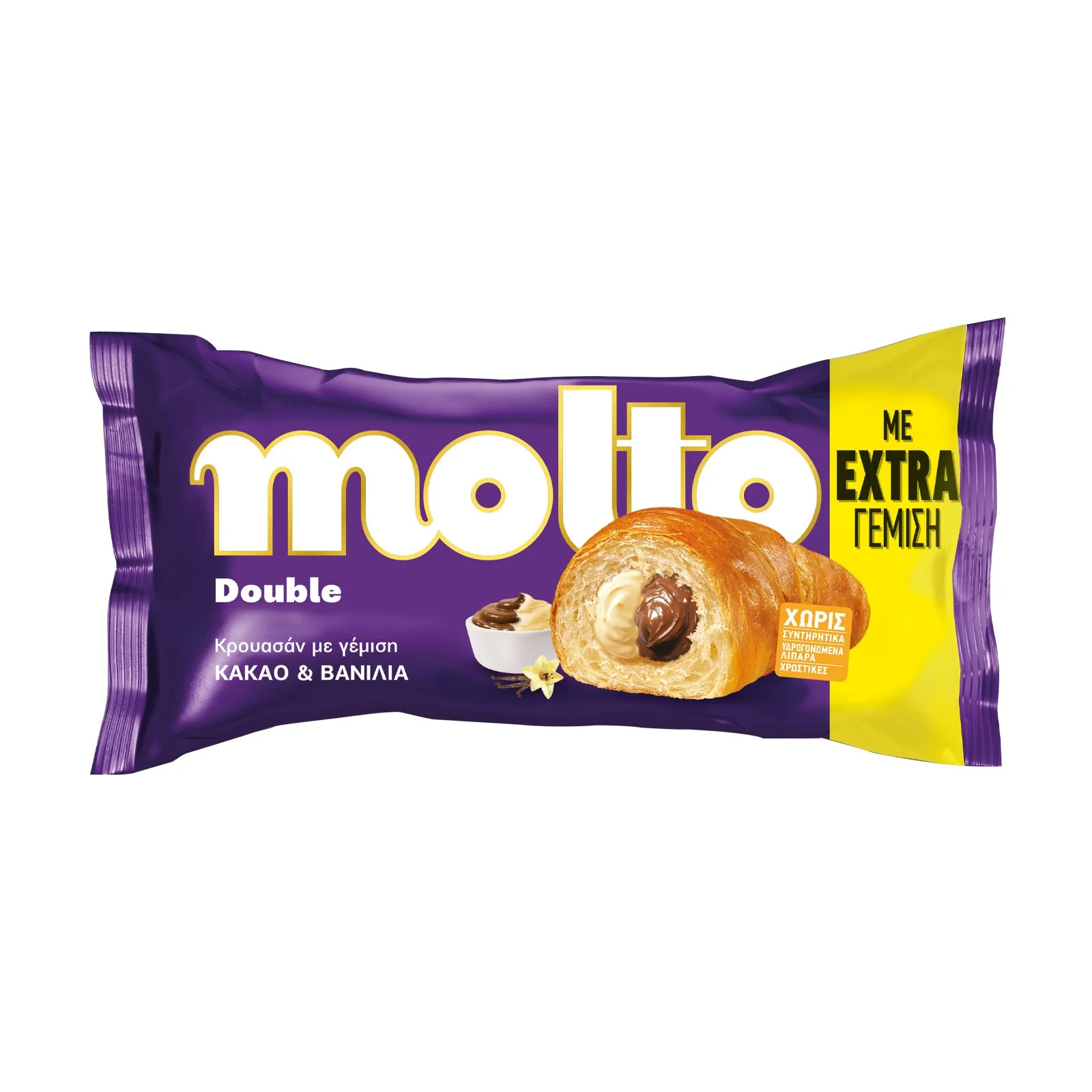 MOLTO Double Κρουασάν με γέμιση Κακάο & Βανίλια 98g