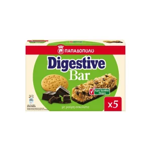 ΠΑΠΑΔΟΠΟΥΛΟΥ Digestive Bars Σοκολάτα Χωρίς Ζάχαρη 5x28gr