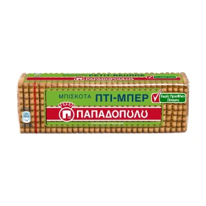 ΠΑΠΑΔΟΠΟΥΛΟΥ Πτι Μπερ Μπισκότα Χωρίς προσθήκη ζάχαρης 225g