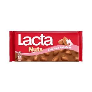 LACTA Nuts Σοκολάτα Γάλακτος με Ολόκληρο Αμύγδαλο 100g