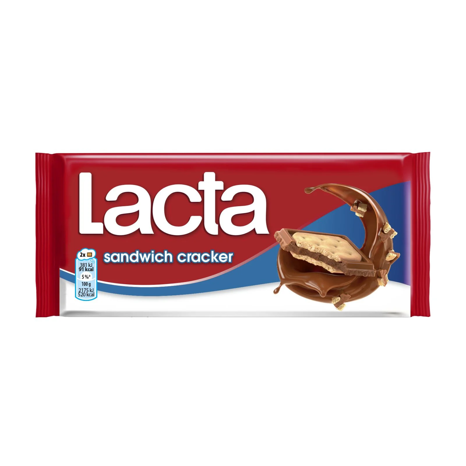 LACTA Σοκολάτα Γάλακτος Sandwich με Κράκερς 87g