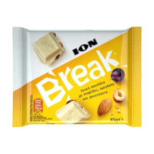 ΙΟΝ Break Σοκολάτα Λευκή με Σταφίδες Αμύγδαλα & Φουντούκια 85g